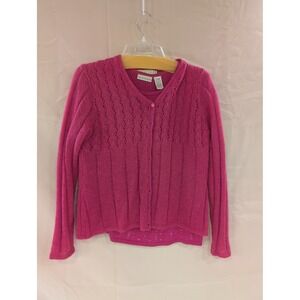 Apostrophe Womens Cardigan Set XL Pink Knit Top & Button Front Sweater Set‎